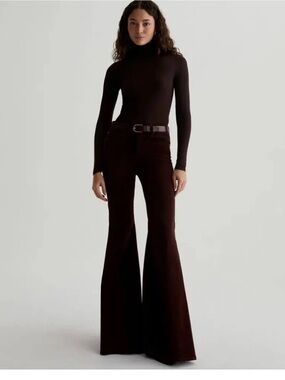 AG Jeans Joni‎ mid  Rise Super Flare Corduroy Pants Alpine Bark Size 25 NWT